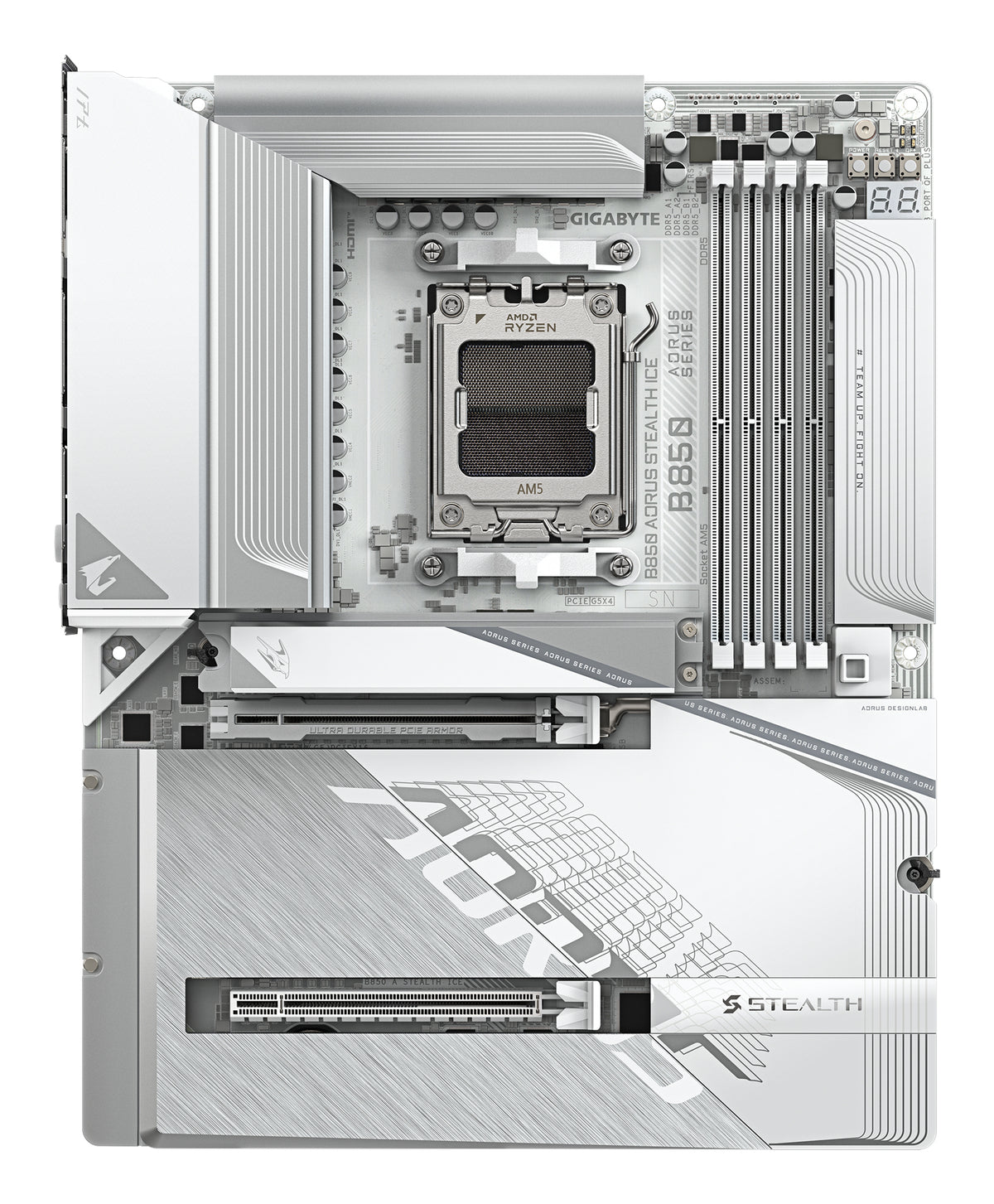 Gigabyte B850 AORUS STEALTH ICE AM5 ATX Motherboard Wi-Fi 7