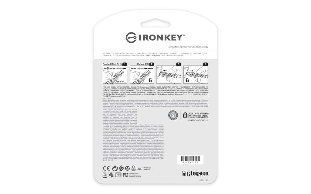 Kingston IronKey Keypad 200 FIPS 140-3 Encrypted USB Drive