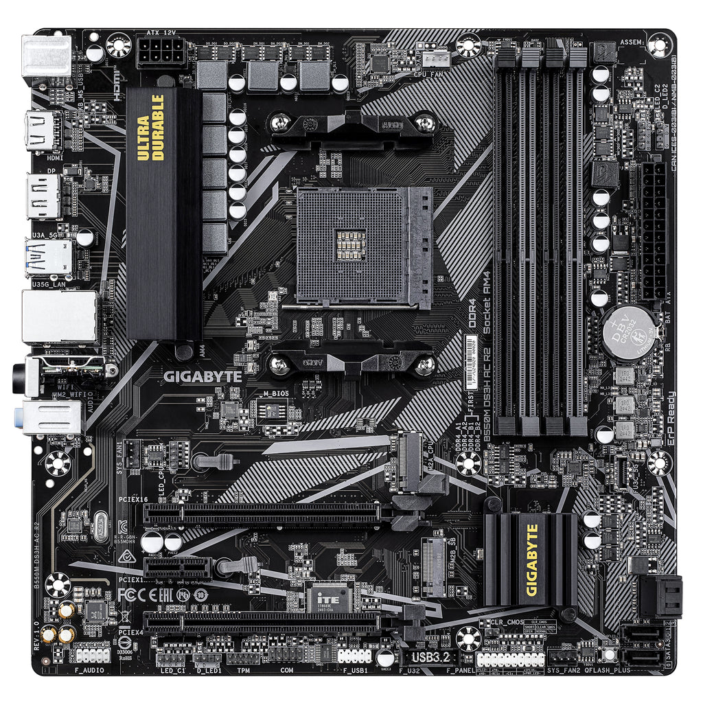 Gigabyte B550M DS3H AC R2 AM4 Micro-ATX Motherboard Wi-Fi 5