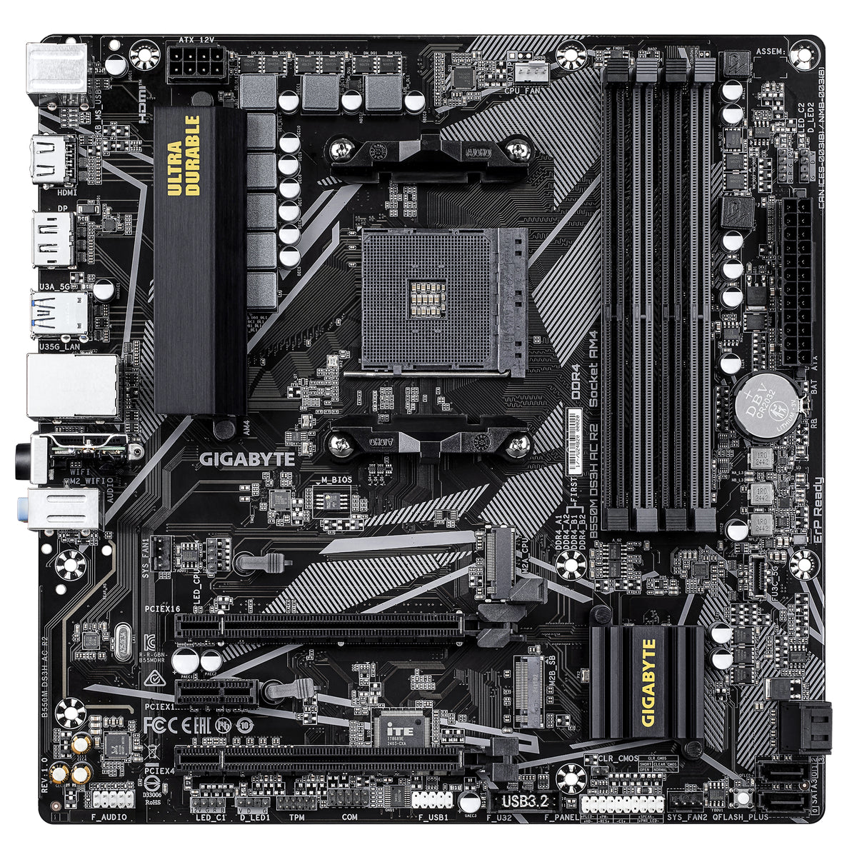 Gigabyte B550M DS3H AC R2 AM4 Micro-ATX Motherboard Wi-Fi 5