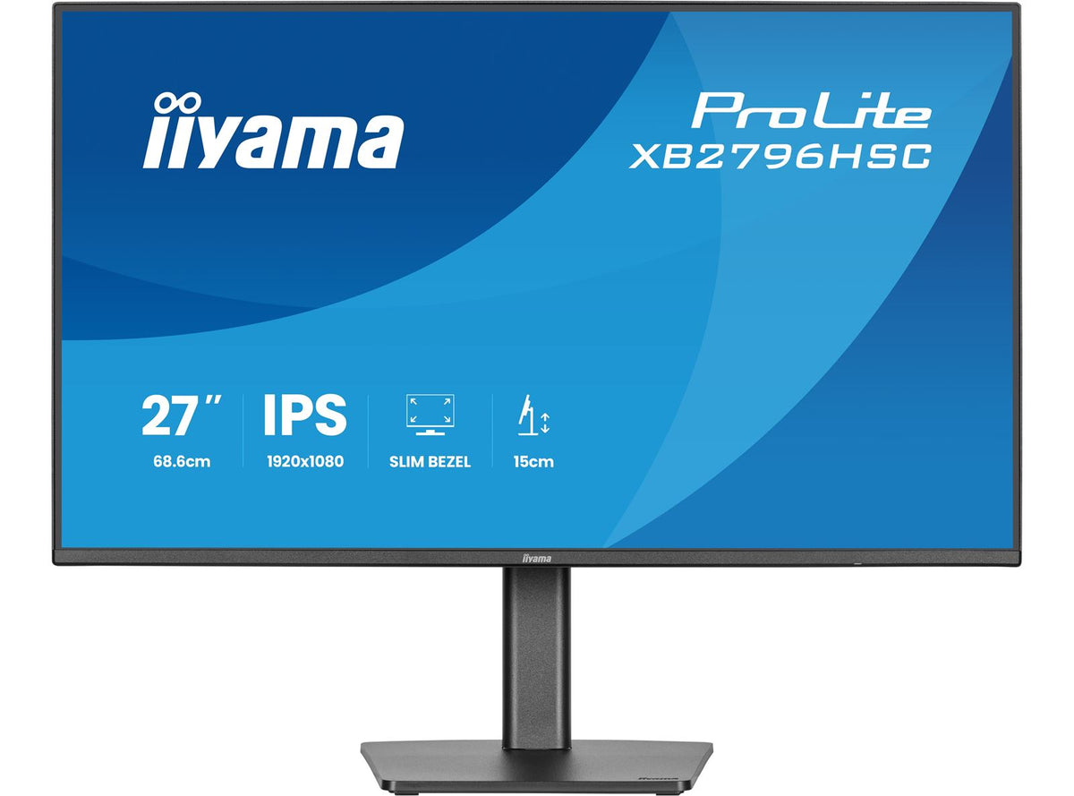 iiyama ProLite Monitor XB2796HSC-B1 27', Black, Height Adjustable, IPS Panel, USB-C connection, 144hz, Blue Light Reducer, Flicker Free