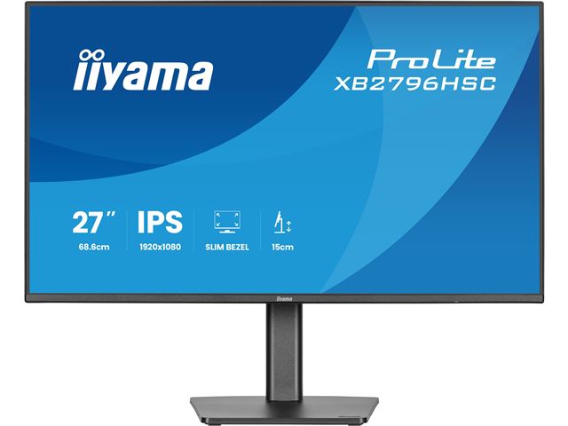 iiyama ProLite Monitor XB2796HSC-B1 27", Black, Height Adjustable, IPS Panel, USB-C connection, 144hz, Blue Light Reducer, Flicker Free image 0