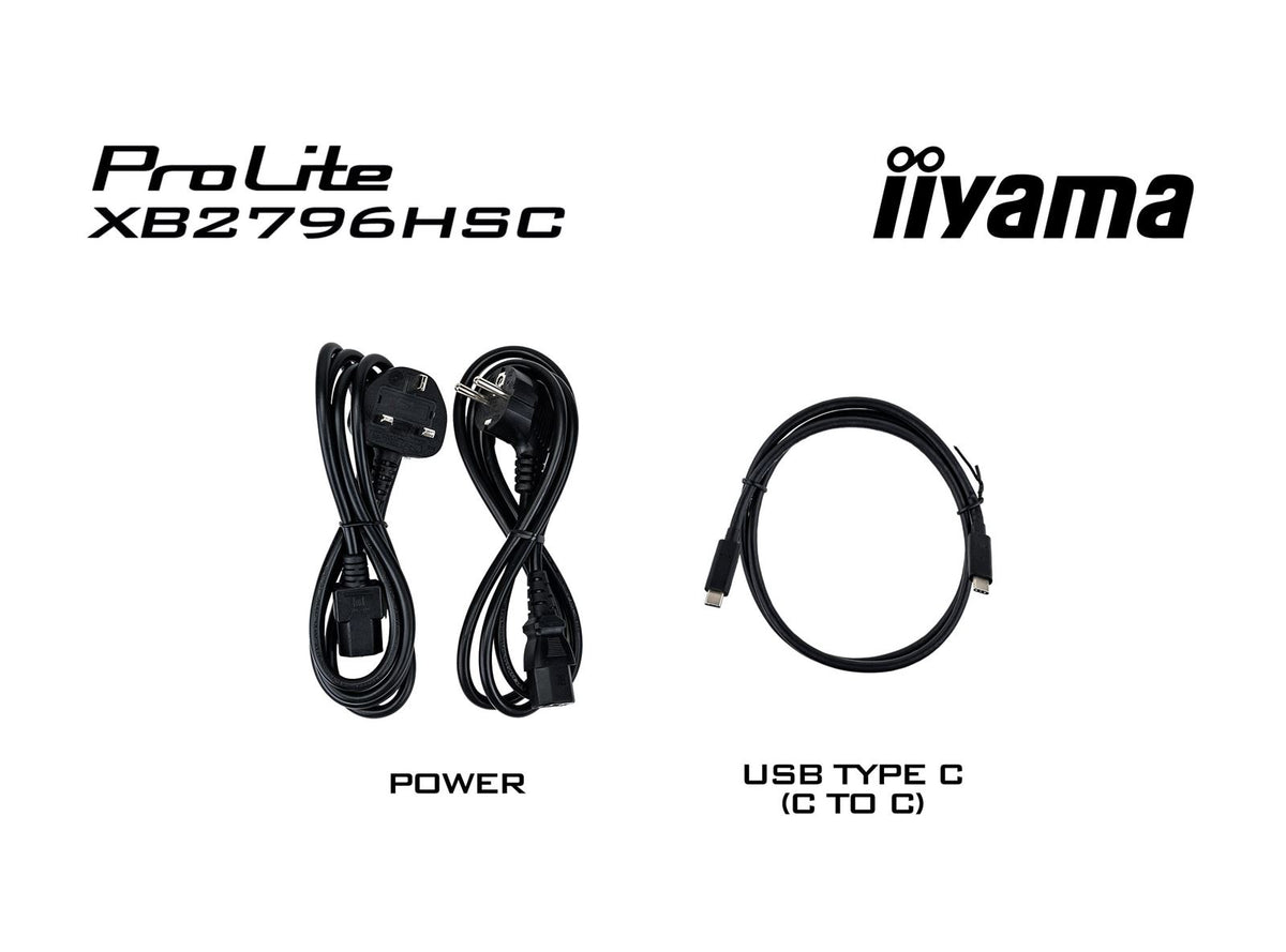 iiyama ProLite Monitor XB2796HSC-B1 27', Black, Height Adjustable, IPS Panel, USB-C connection, 144hz, Blue Light Reducer, Flicker Free