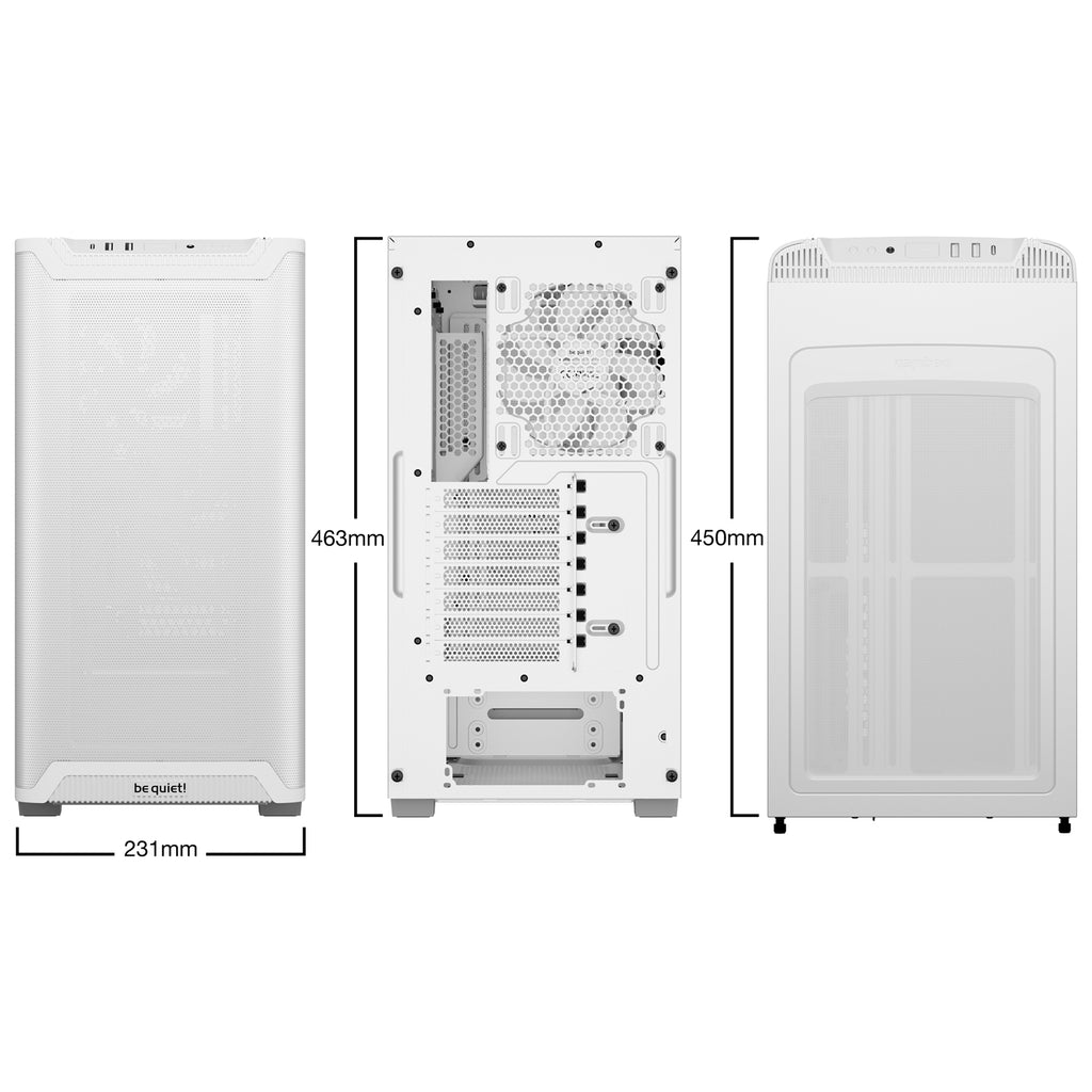 be quiet! Pure Base 501 Airflow White Mid Tower Case BG075