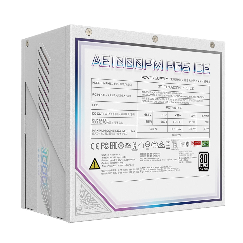 GIGABYTE AORUS Elite P1000W 80+ Platinum PCIe 5.0 ICE PSU – view 4