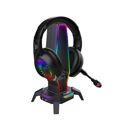 Marvo Scorpion HZ-10 Kobe 30 USB RGB Gaming Headset Stand and Hub (Black) - prodiskit.com