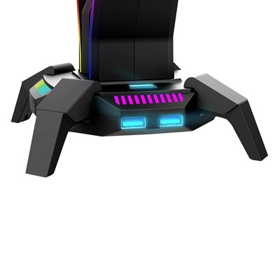 Marvo Scorpion HZ-10 Kobe 30 USB RGB Gaming Headset Stand and Hub (Black) - prodiskit.com