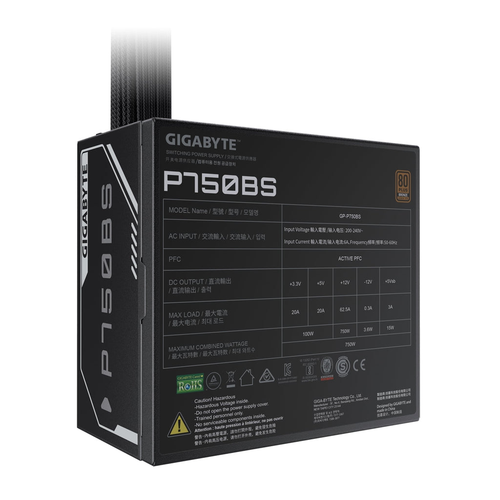 Gigabyte GP-P750BS-UK 750W 80+ Bronze PSU - Silent FDB Fan – view 5