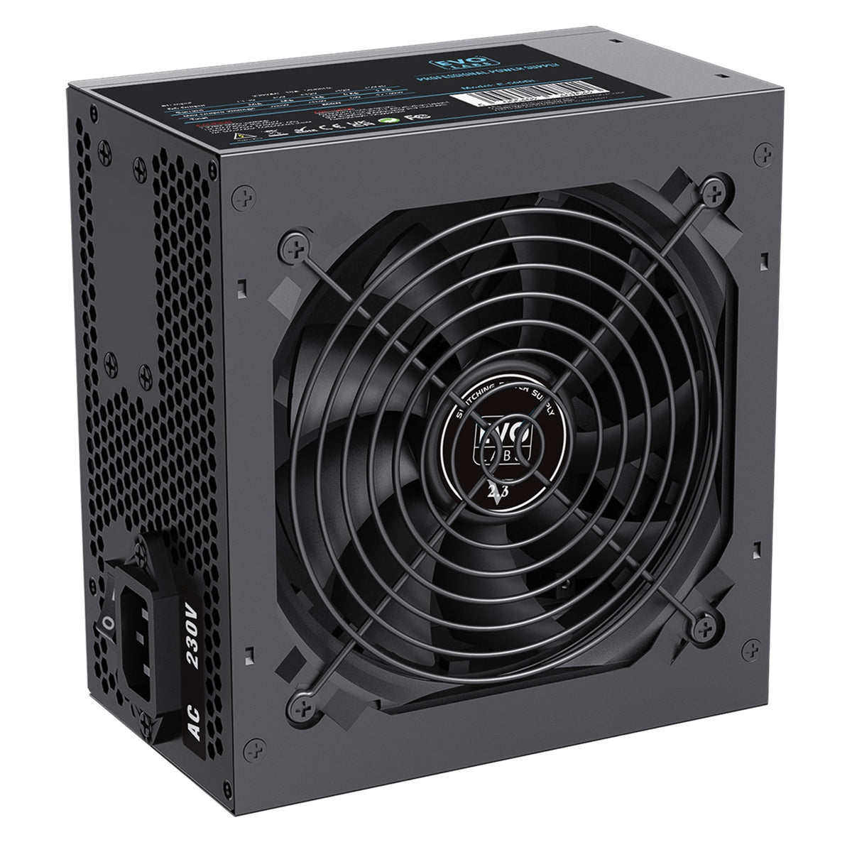 EVO LABS BR500-12BL 500W ATX PSU - 120mm Silent Fan, PFC