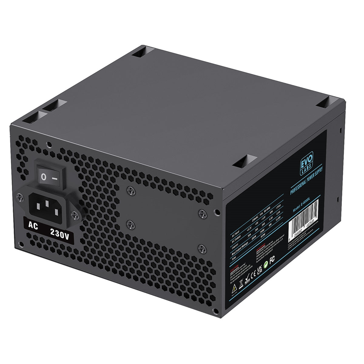 EVO LABS BR600-12BL 600W Non-Modular ATX PSU 120mm Fan – view 3