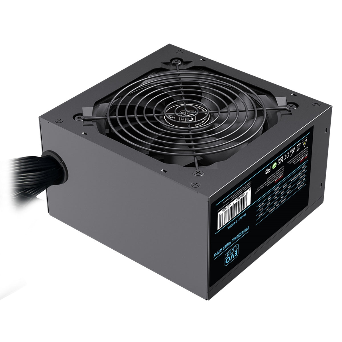 EVO LABS BR600-12BL 600W Non-Modular ATX PSU 120mm Fan – view 5
