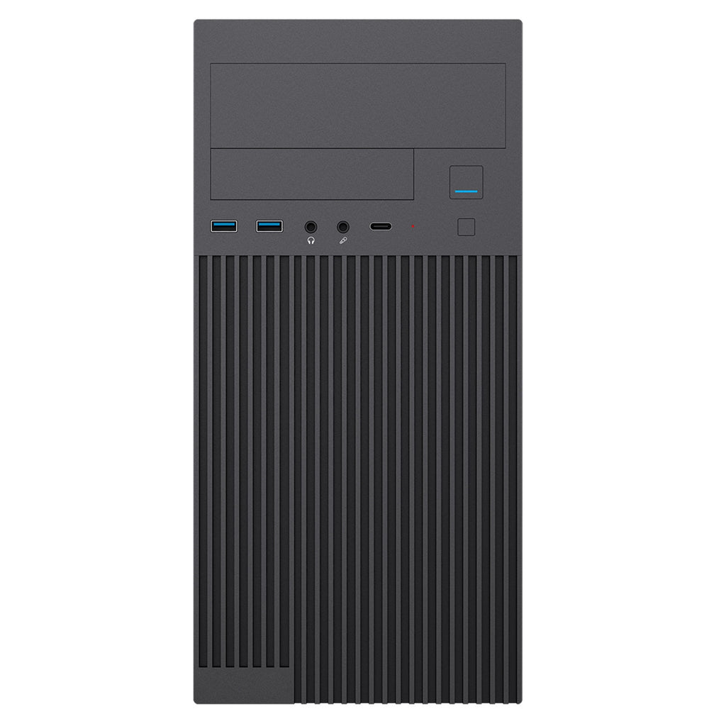 CiT Mentor Micro-ATX Office PC Case - USB-C, 80mm Fan