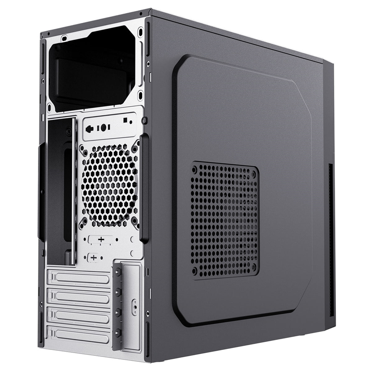 CiT Mentor Micro-ATX Office PC Case - USB-C, 80mm Fan