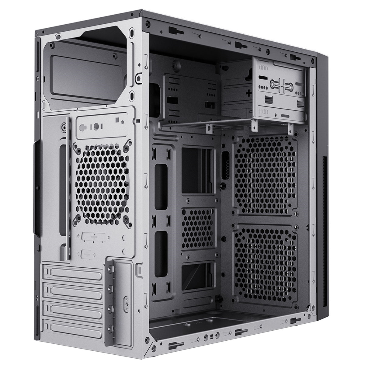 CiT Mentor Micro-ATX Office PC Case - USB-C, 80mm Fan