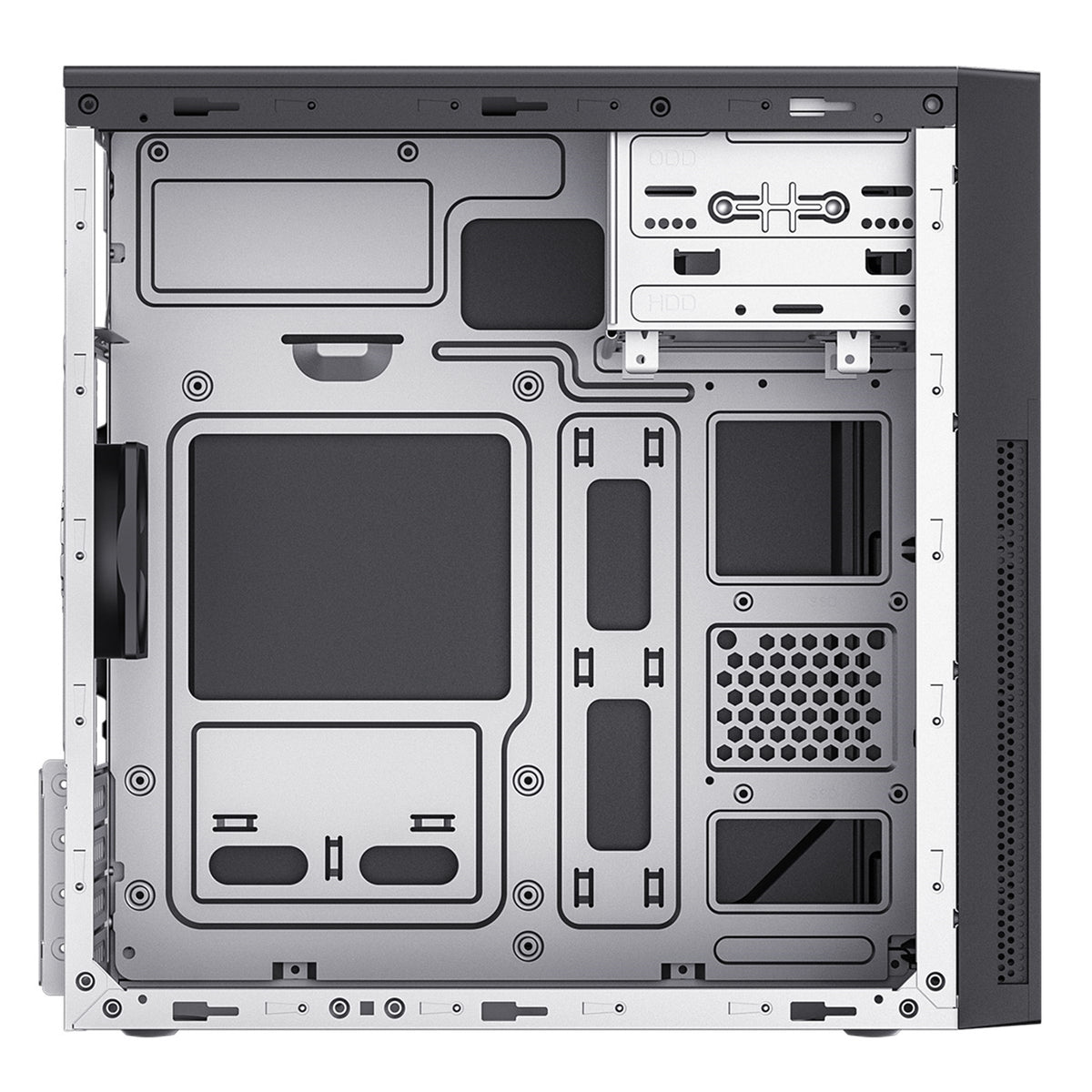 CiT Mentor Micro-ATX Office PC Case - USB-C, 80mm Fan