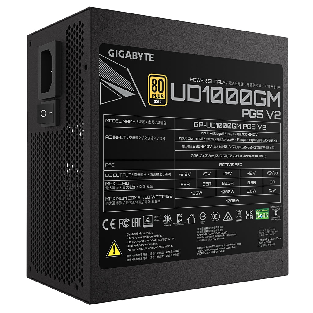 GIGABYTE UD1000GM PG5 V2 1000W 80+ Gold PSU ATX 3.1 – view 5