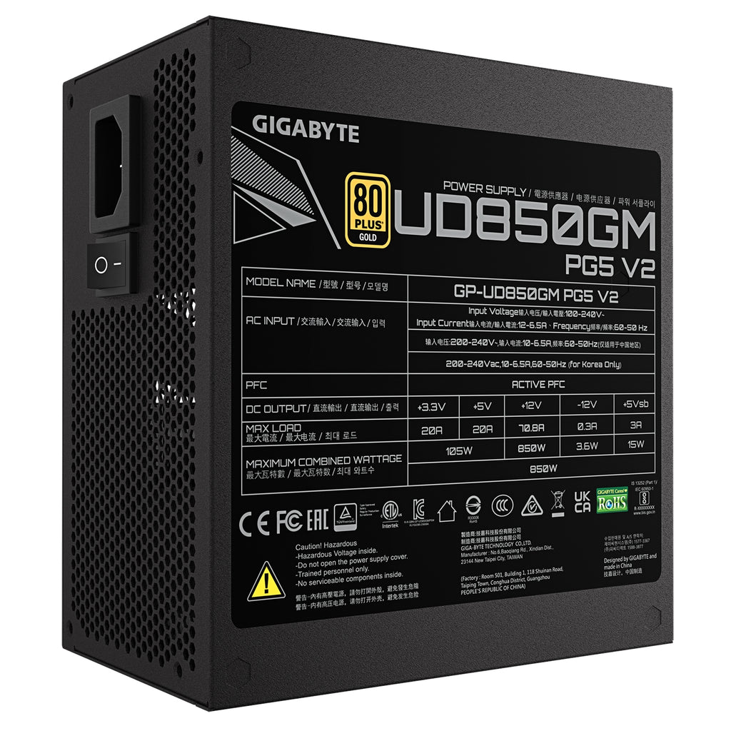 GIGABYTE GP-UD850GM PG5 V2 850W 80+ Gold Modular PSU ATX 3.1 – view 5
