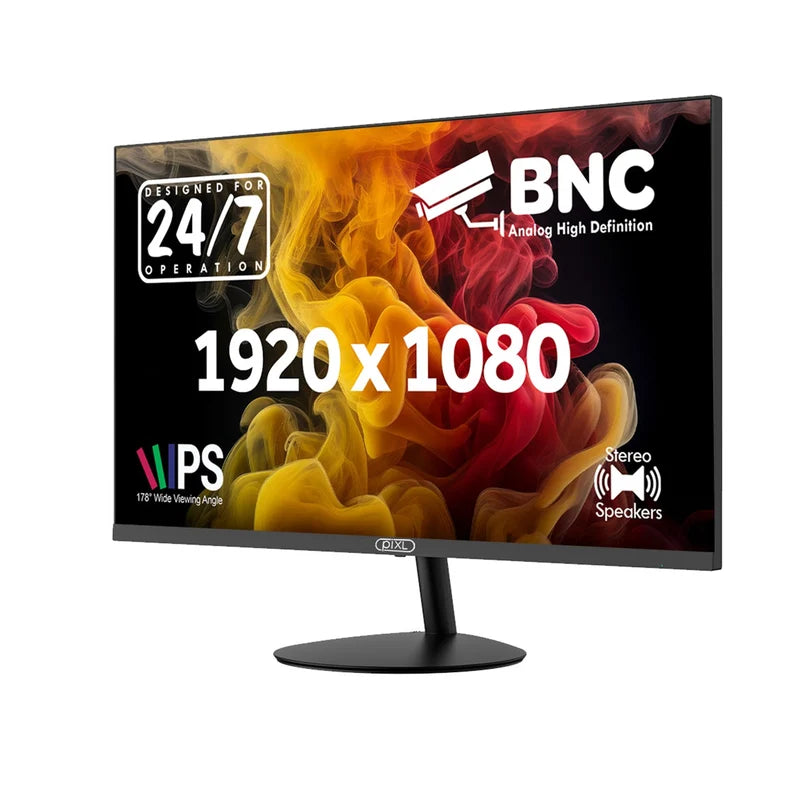 piXL 24 Inch CCTV Monitor Full HD IPS HDMI VGA BNC 24/7
