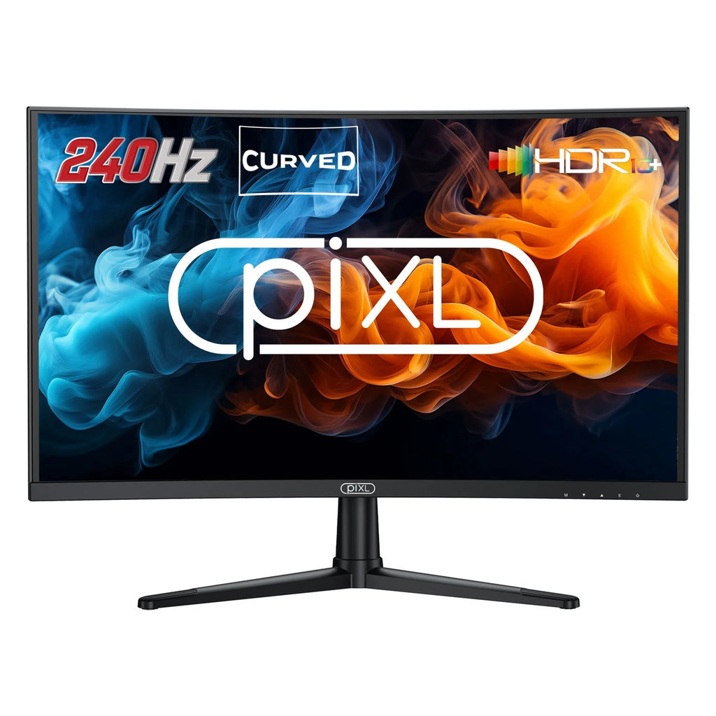 piXL PX27CC301B 27 Inch 240Hz HDR 10+ Full HD Curved Gaming Monitor with 1920 x 1080 Resolution, 1ms Response Time, HDR 10+, DisplayPort, HDMI &amp; VESA Mount