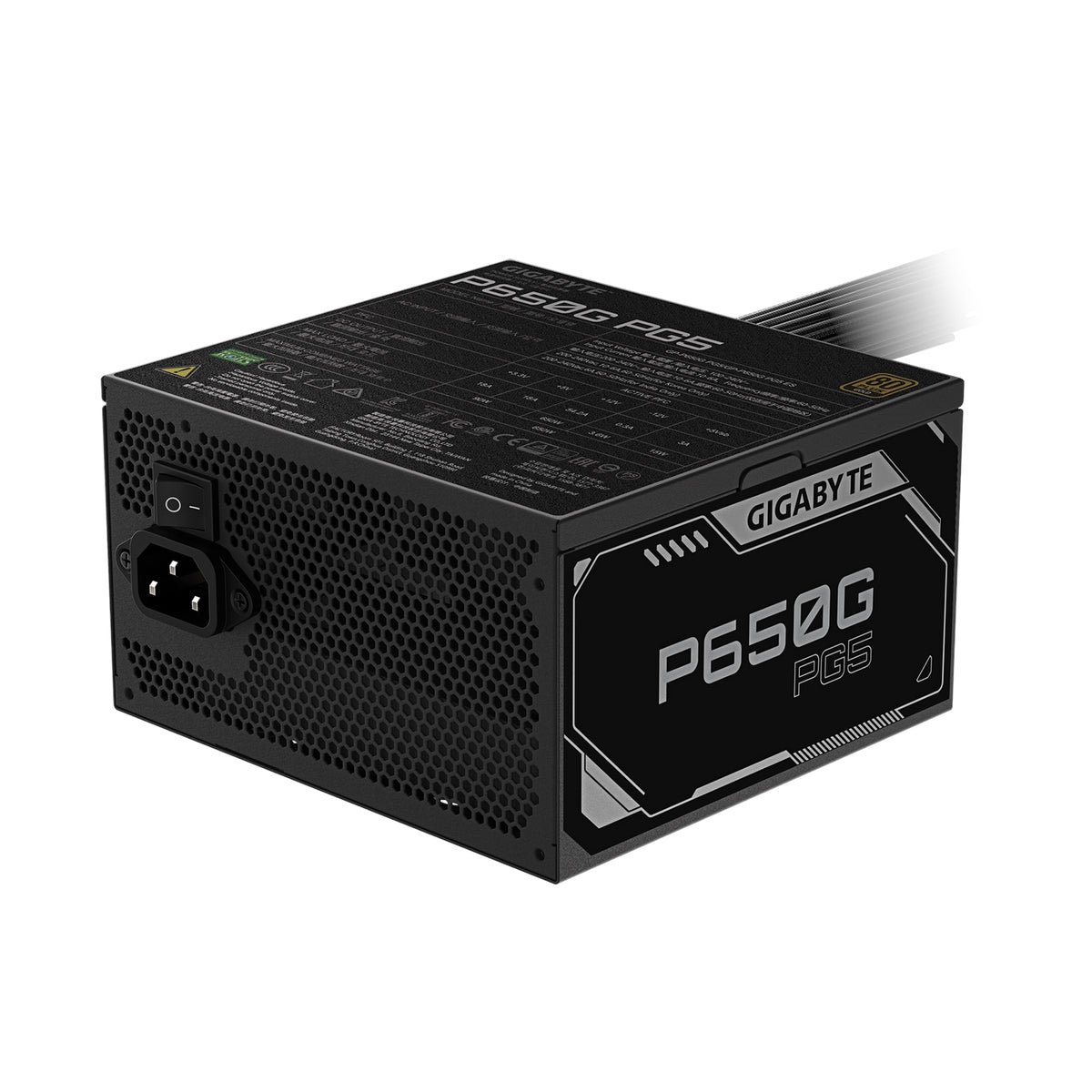 Gigabyte GP-P650G PG5 650W ATX 3.1 PCIe 5.1 80+ Gold PSU – view 3