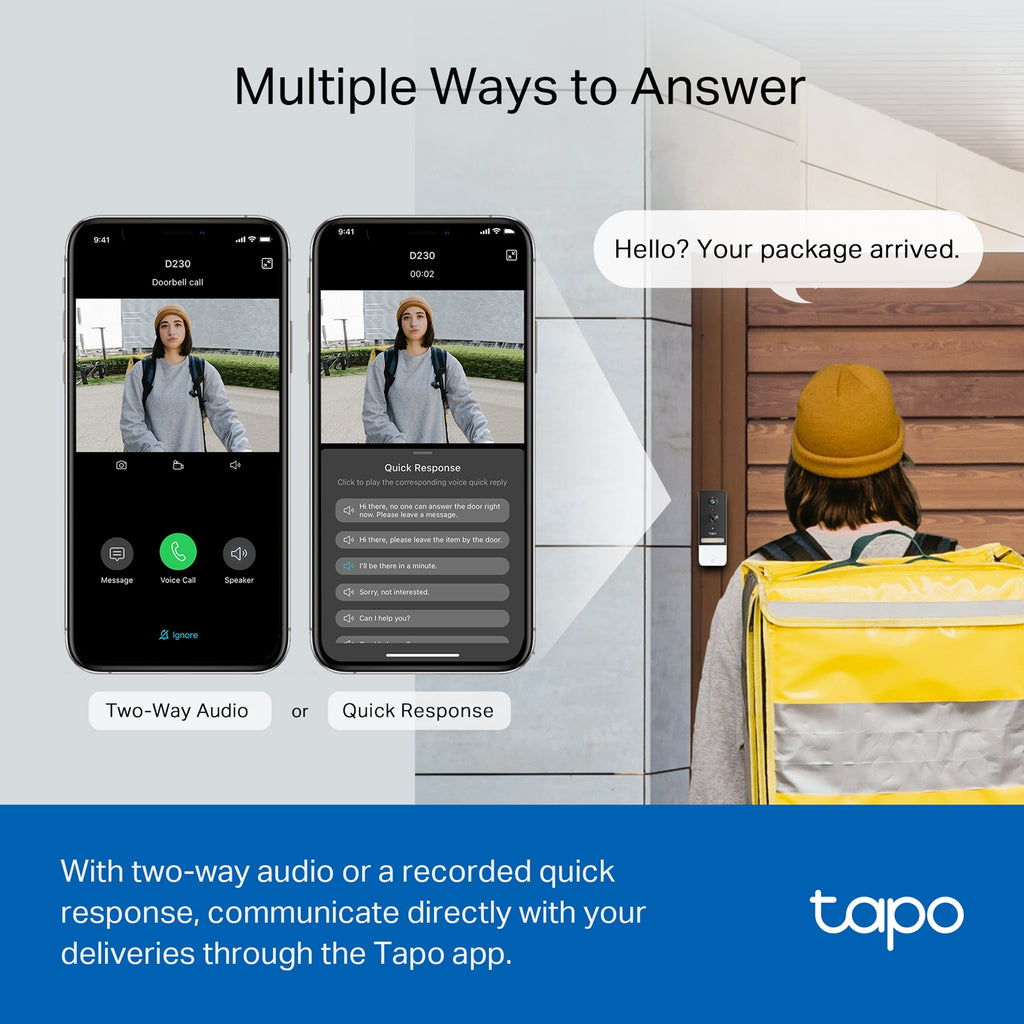TP-Link Tapo D230S1 Smart Video Doorbell Kit 2K 5MP