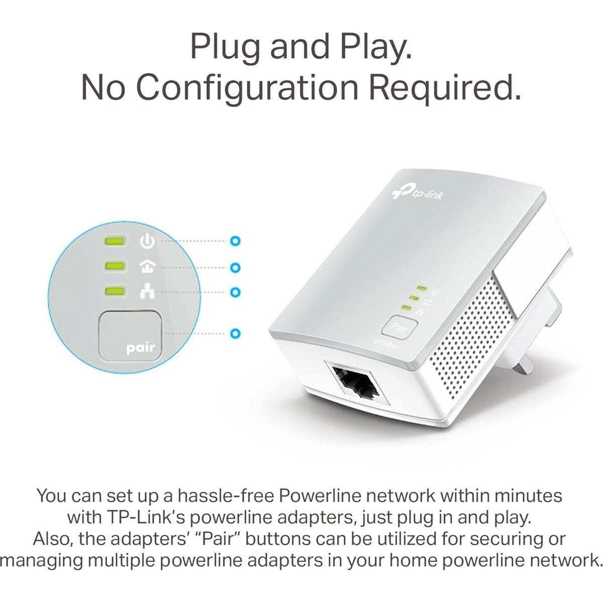 TP-Link TL-PA4010 KIT 600Mbps Nano Powerline Twin Pack – view 2