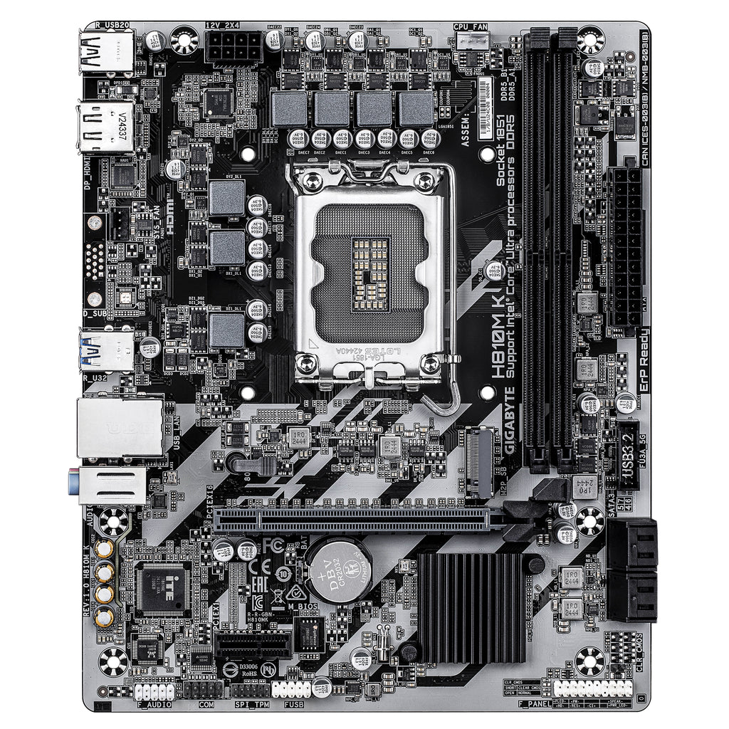 Gigabyte H810M K LGA1851 Micro-ATX Motherboard - DDR5, M.2