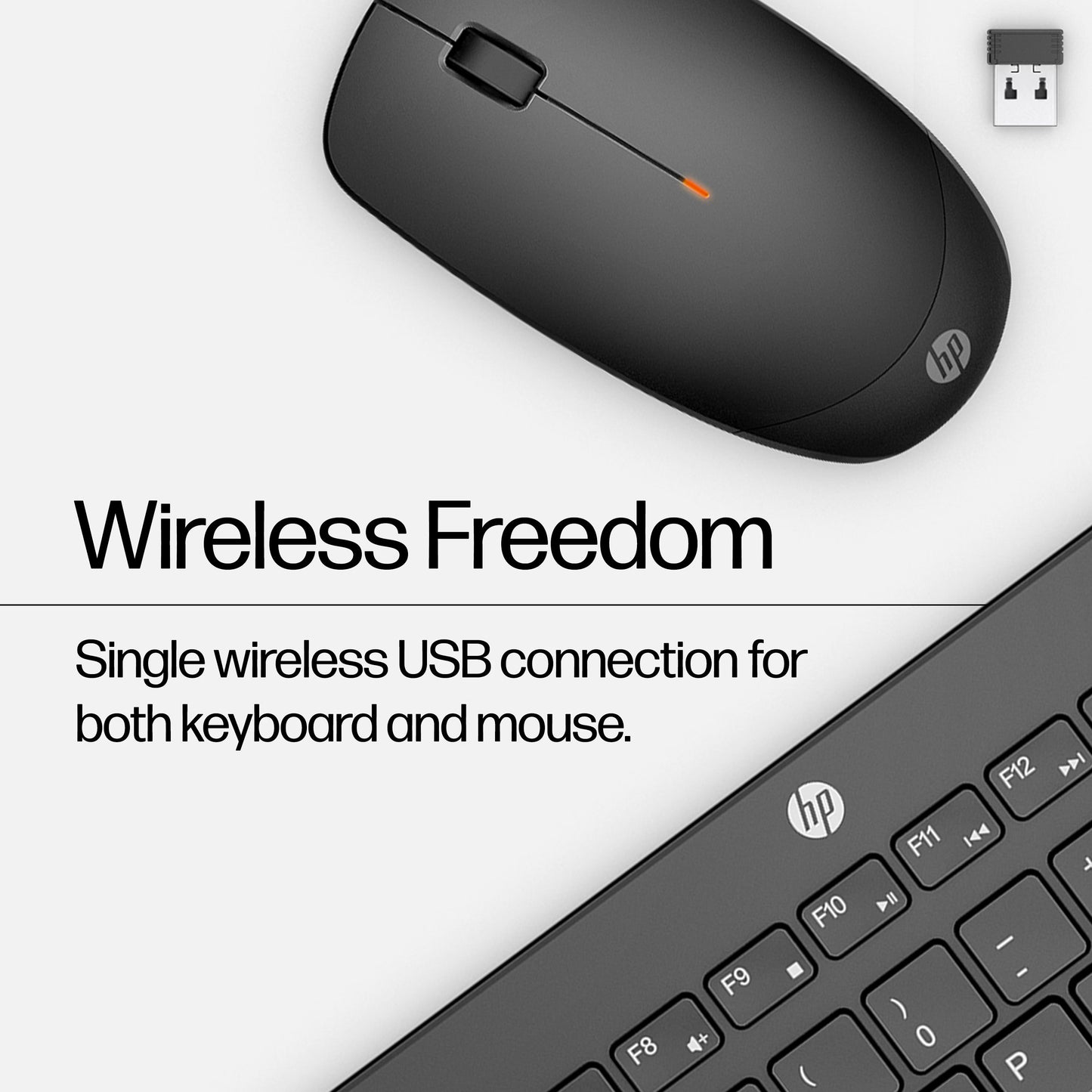 HP 235 Keyboard and Mouse Set - Low Profile Keys - Up to 16 Months Battery Life
