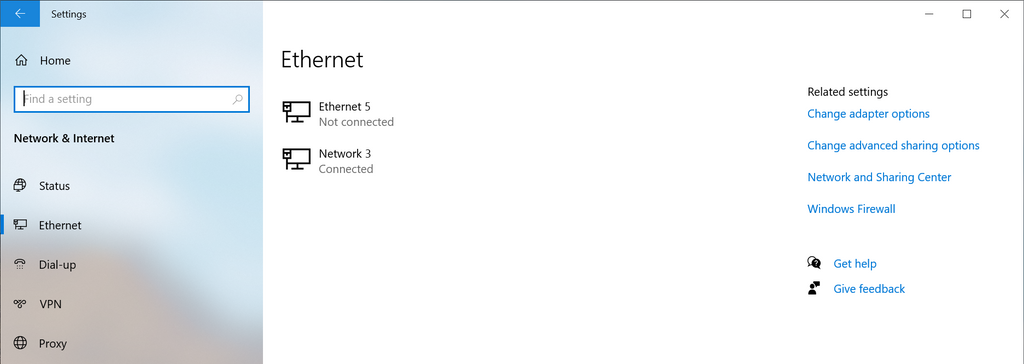 windows 10 settings network and internet ethernet