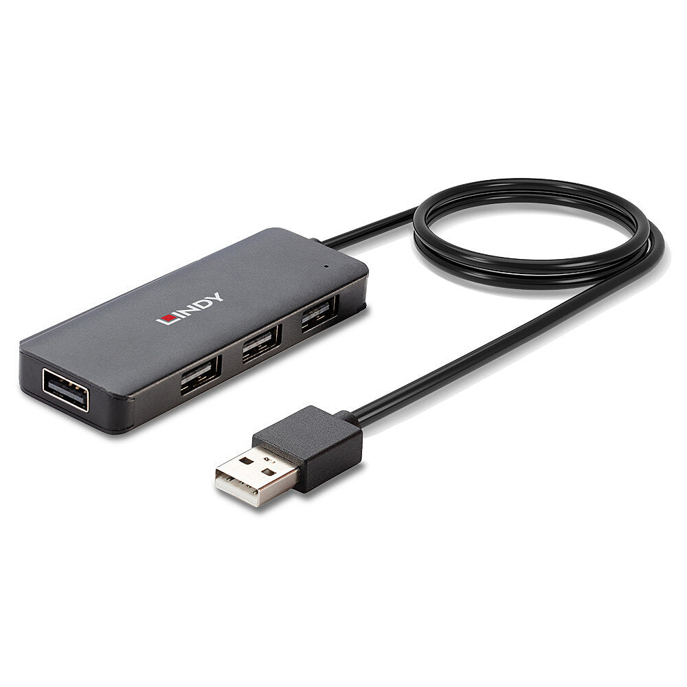LINDY 42986 4 Port USB 2.0 Hub - 480Mbps, Bus-Powered
