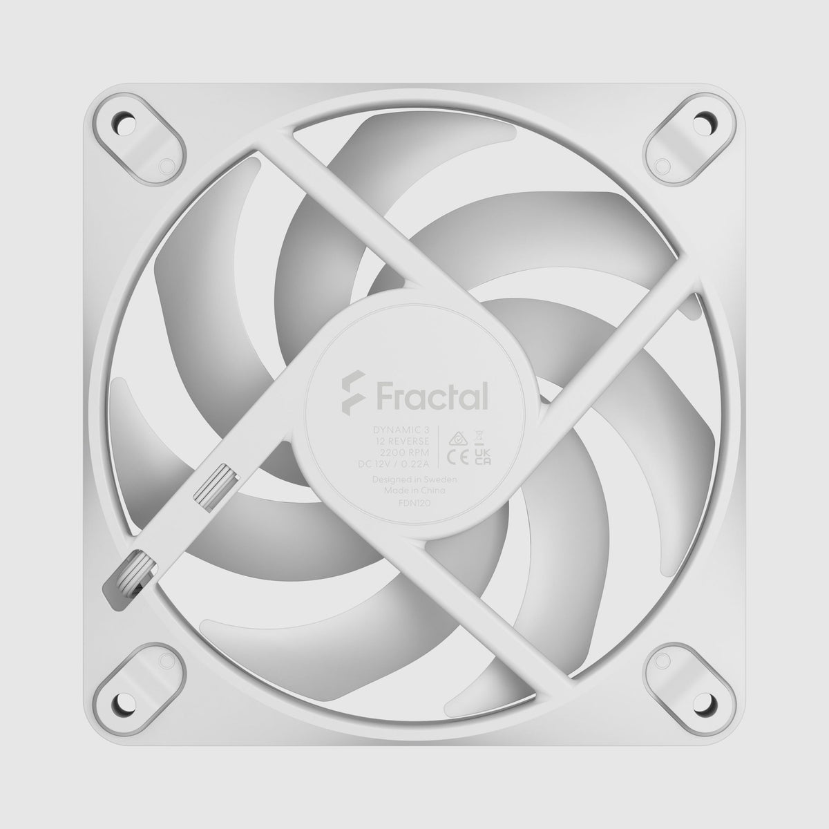 Fractal Design Dynamic 3 12 Reverse White 120mm PWM Fan