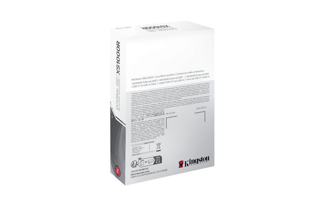 Kingston XS1000 Red Portable SSD USB 3.2 Gen 2 1050MB/s