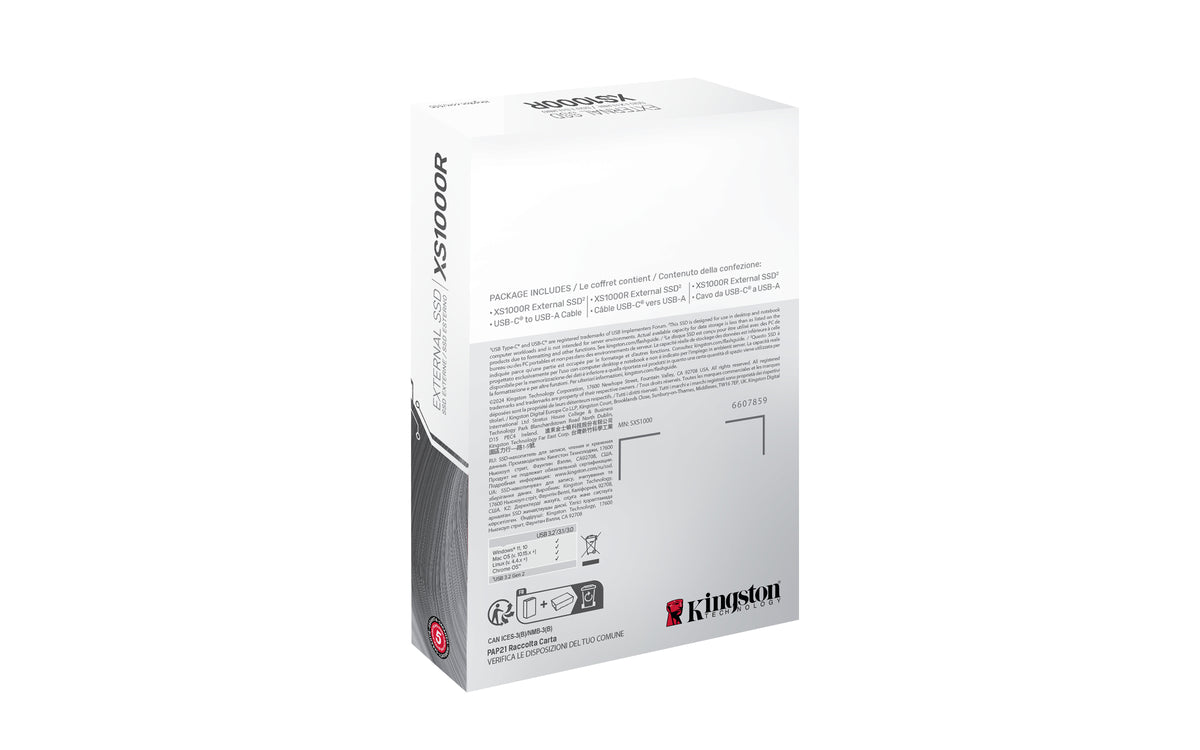 Kingston XS1000 Red Portable SSD USB 3.2 Gen 2 1050MB/s