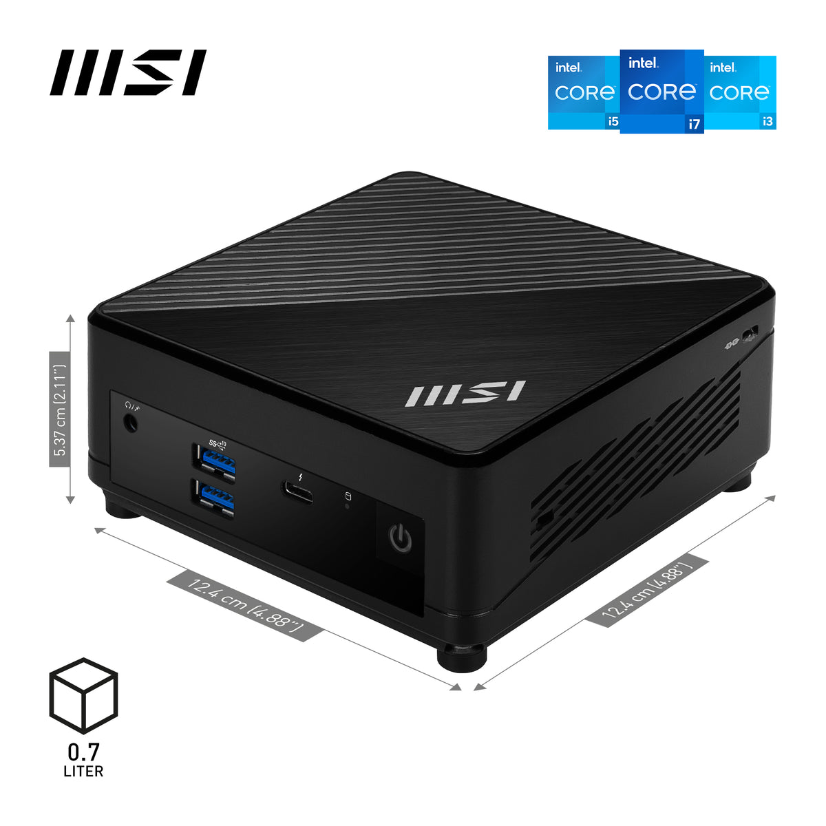 MSI Cubi 5 12M Barebone Mini PC - Intel Core i7-1255U