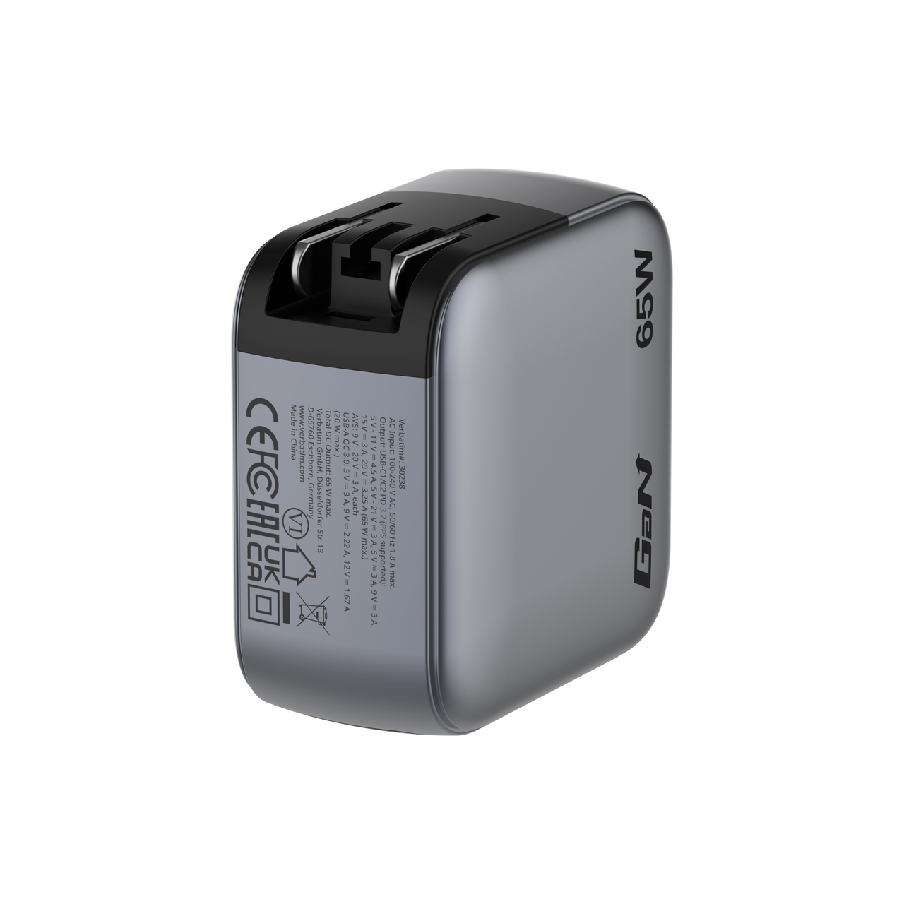 Mini GaN Charger with Display 65W 3-Port