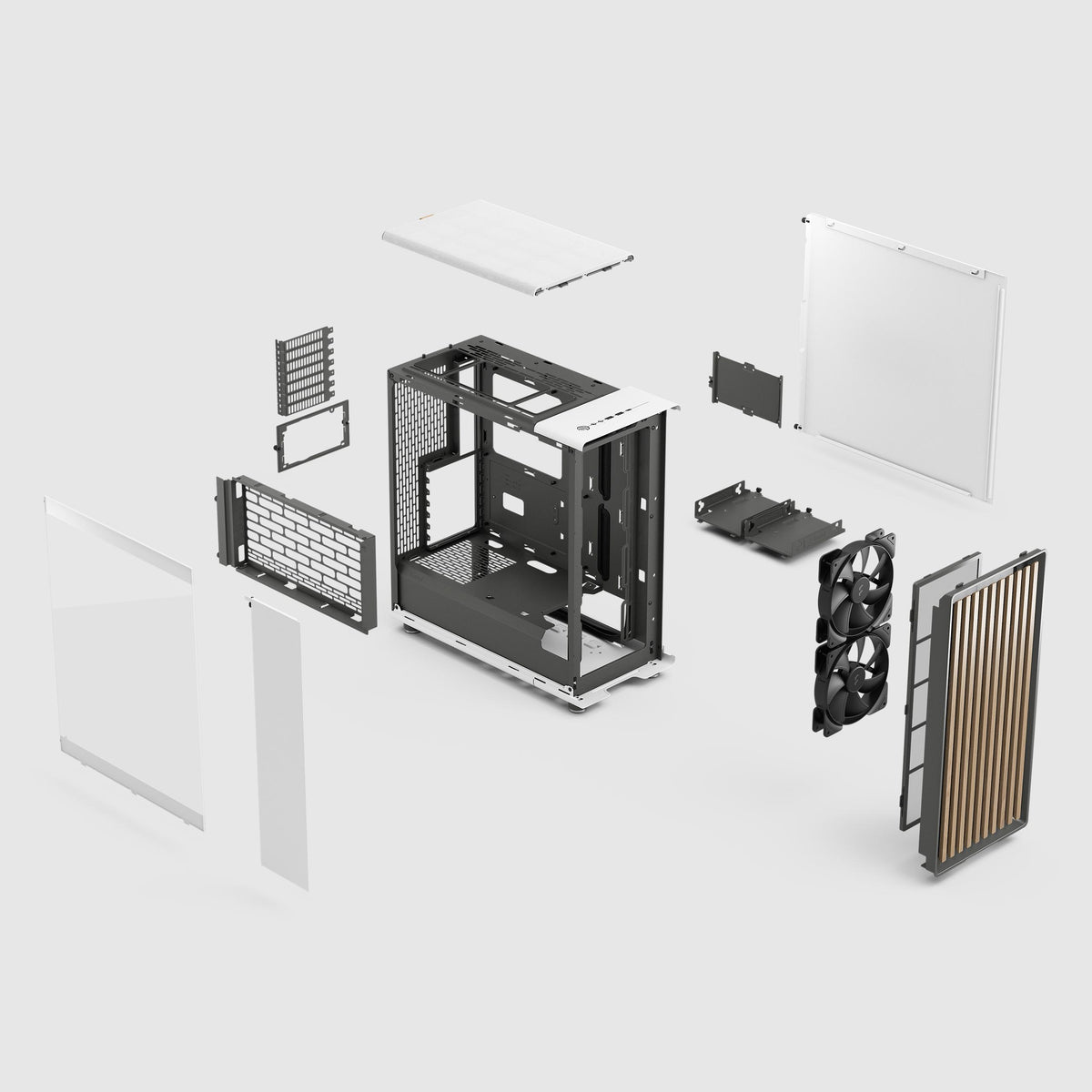 Fractal Design North Chalk White TG Clear ATX Mid Tower Case