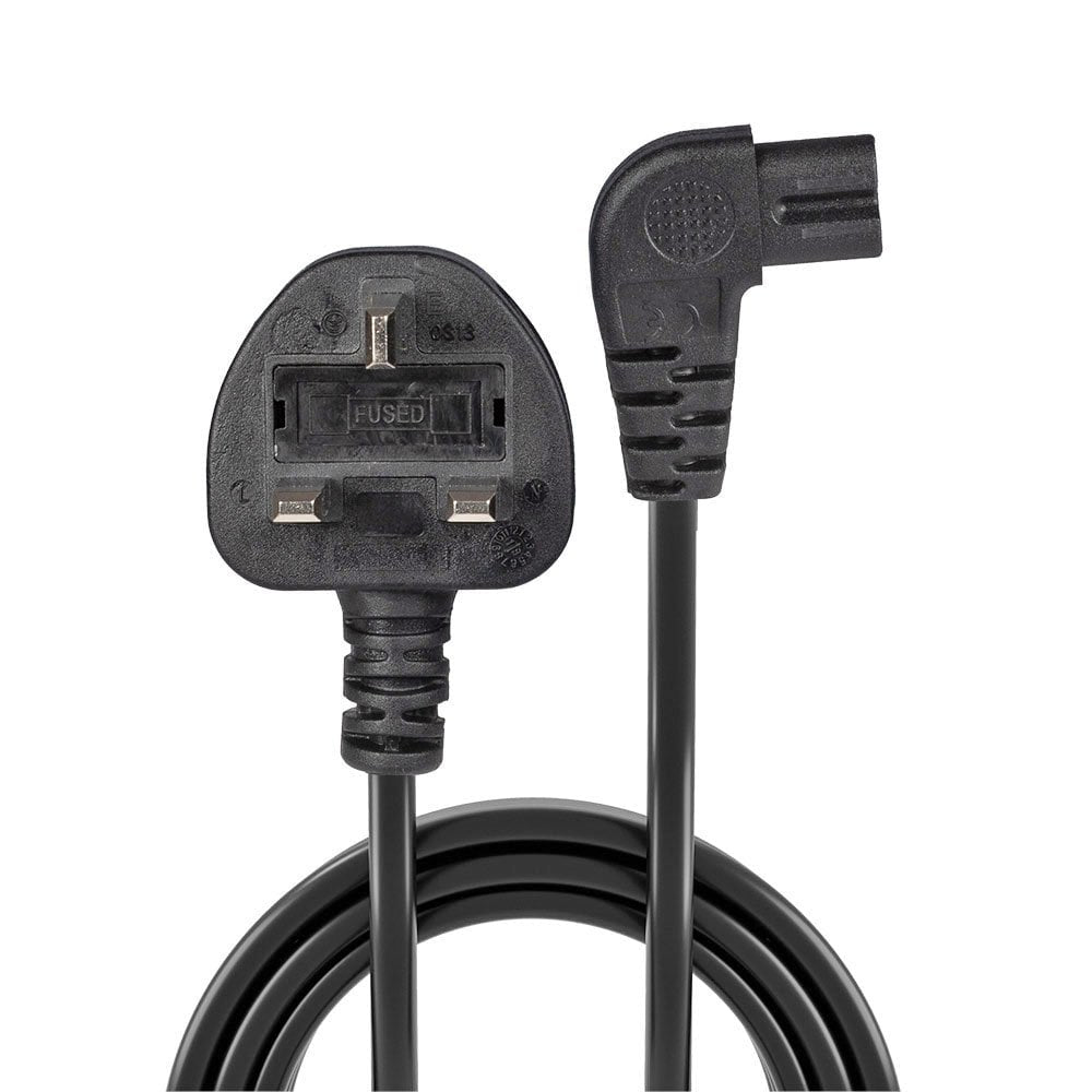 Lindy 30454 0.5m UK Right Angle IEC C7 Figure-8 Mains Cable