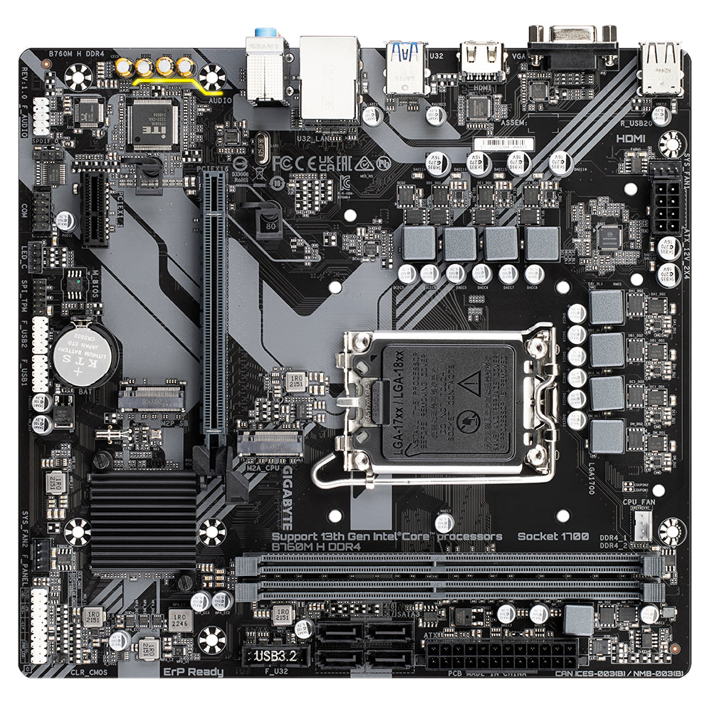 Gigabyte B760M H DDR4 Micro-ATX Intel LGA1700 Motherboard