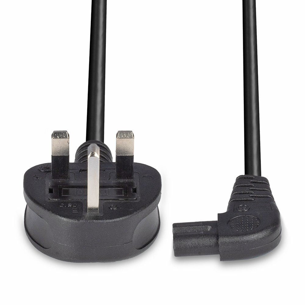 Lindy 30454 0.5m UK Right Angle IEC C7 Figure-8 Mains Cable