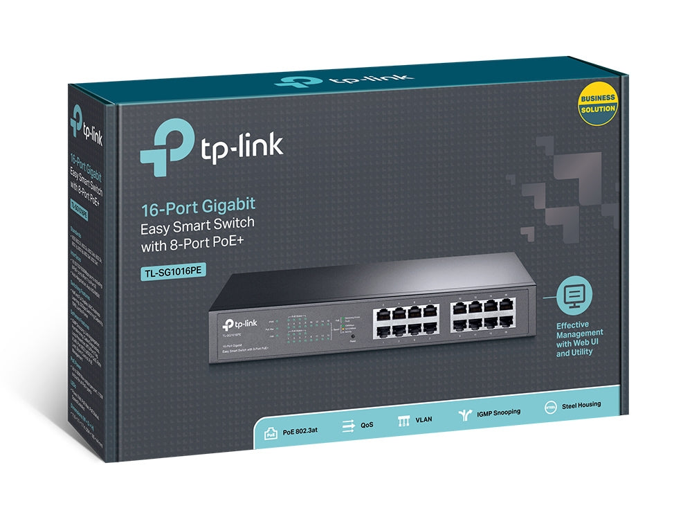 TP-Link TL-SG1016PE 16-Port Gigabit PoE+ Switch 150W