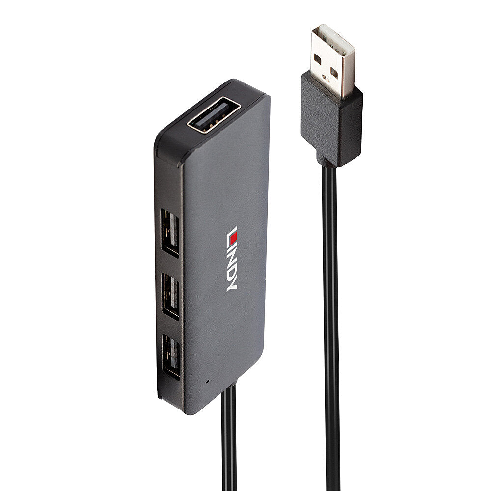 LINDY 42986 4 Port USB 2.0 Hub - 480Mbps, Bus-Powered