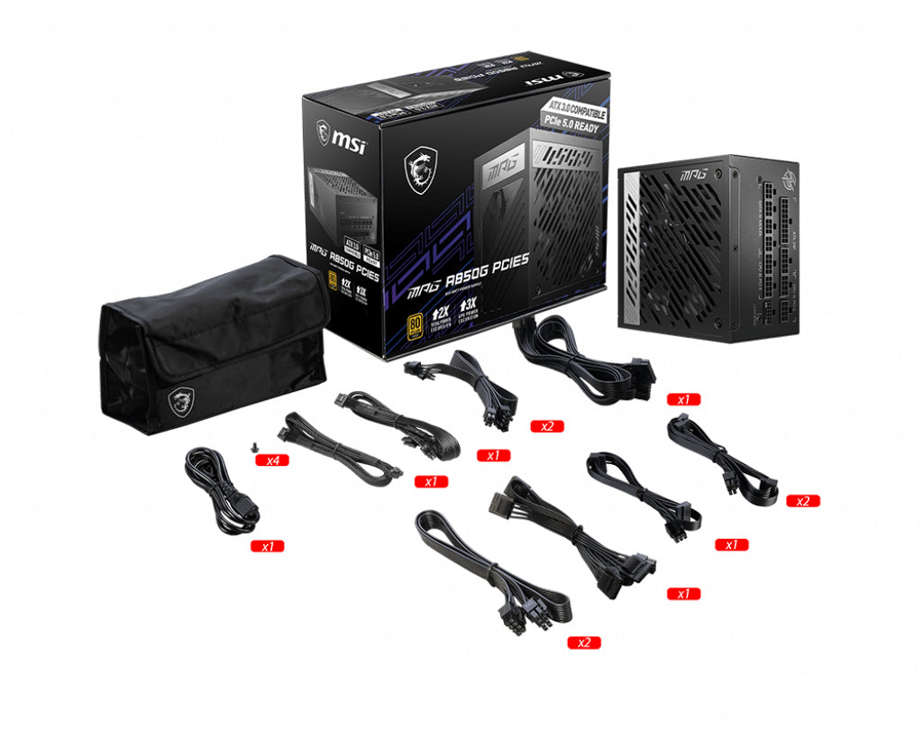 MSI MPG A850G PCIE5 850W 80 Plus Gold Modular PSU