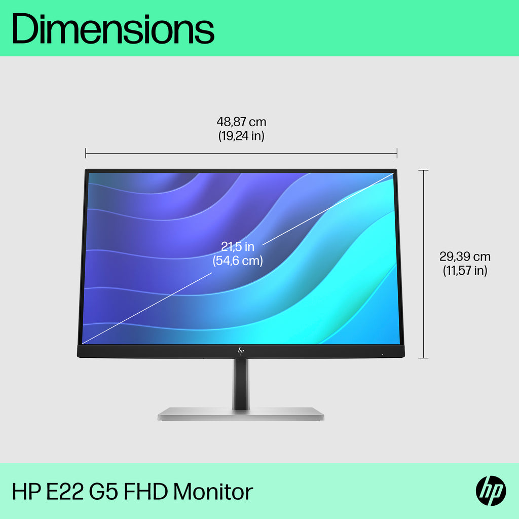 HP E22 G5 21.5" FHD IPS Monitor - 75Hz, HDMI, DisplayPort