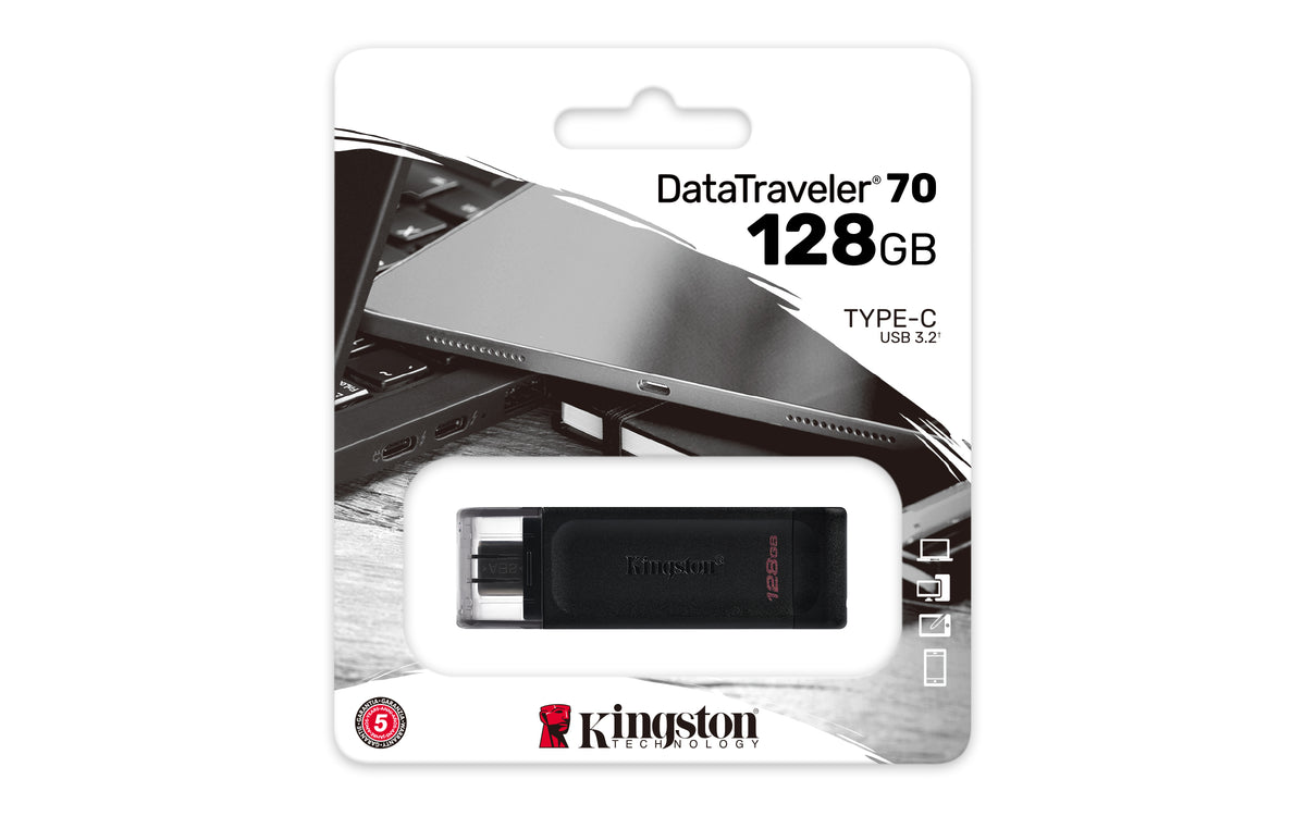 Kingston DataTraveler 70 128GB USB-C 3.2 Gen 1 Flash Drive