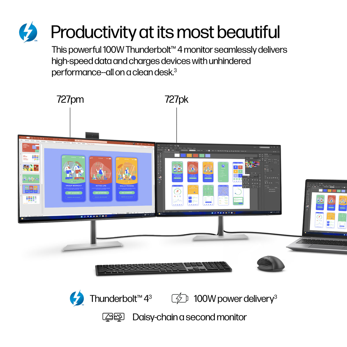 HP Series 7 Pro 727pk 27" 4K Thunderbolt 4 Monitor