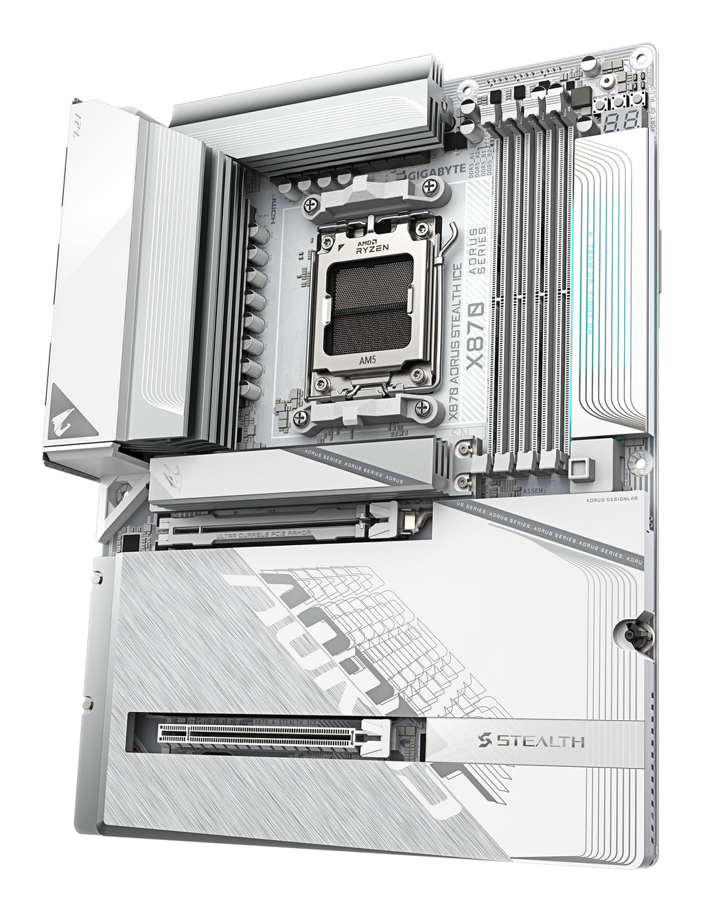 Gigabyte X870 AORUS STEALTH ICE AM5 Motherboard - Wi-Fi 7