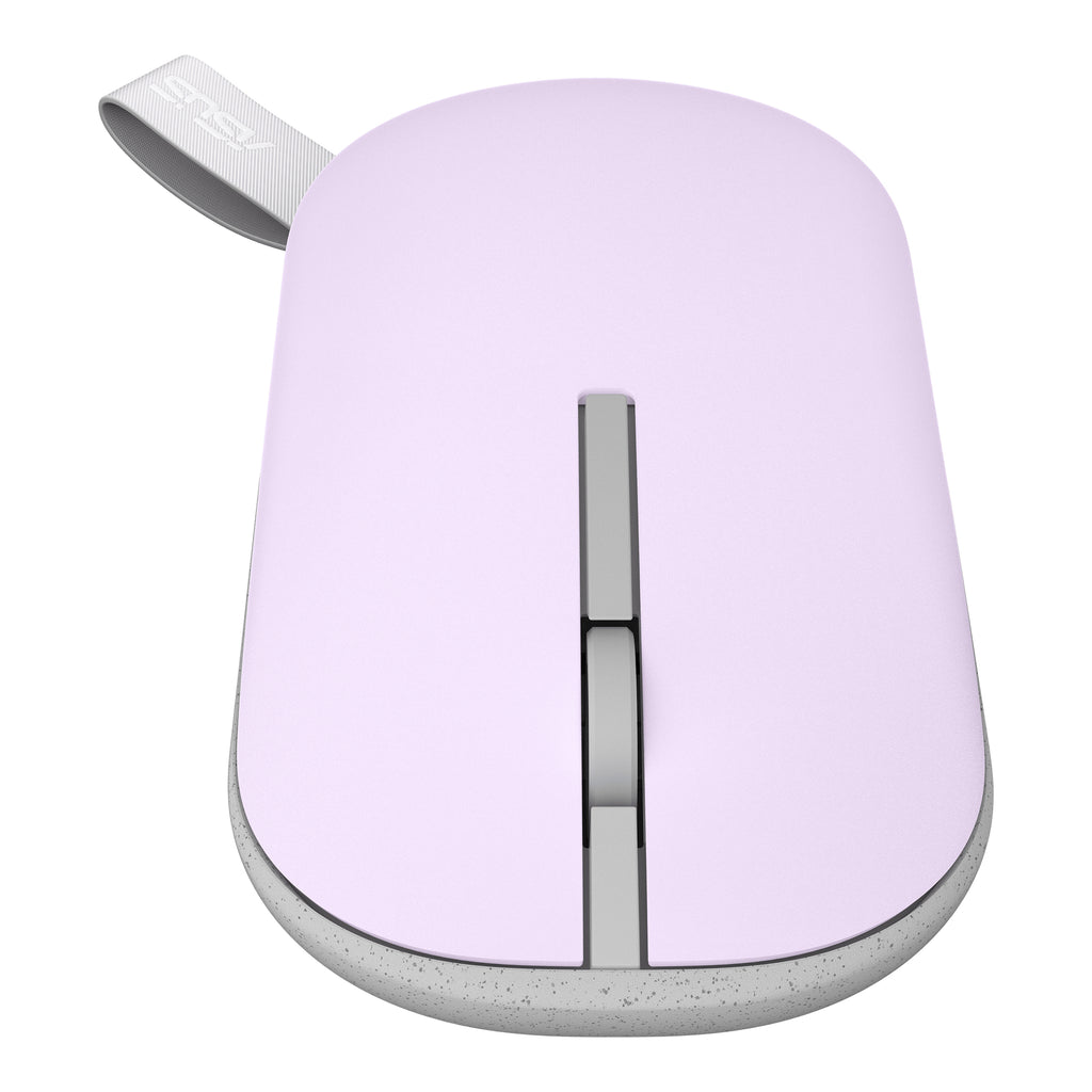 ASUS Marshmallow Mouse MD100 Lilac Mist Purple with carrying strap