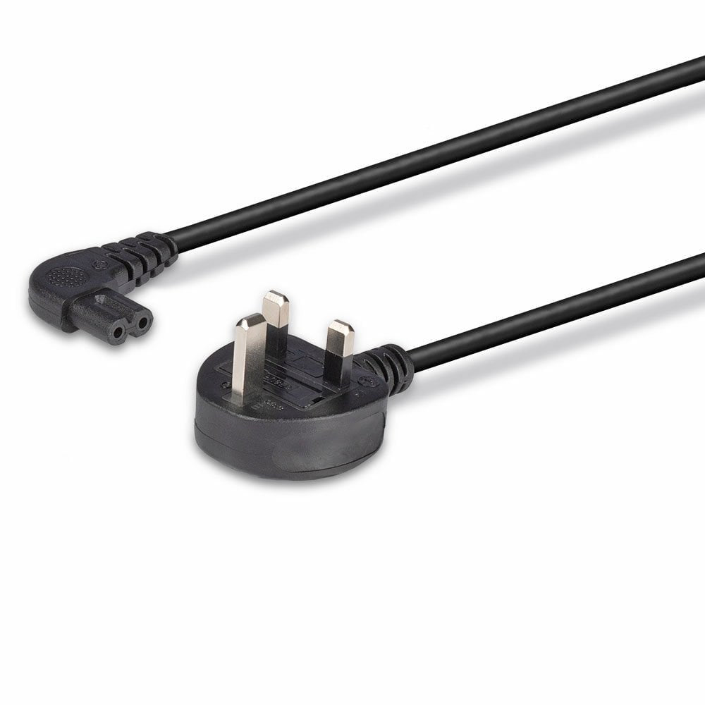 Lindy 30454 0.5m UK Right Angle IEC C7 Figure-8 Mains Cable