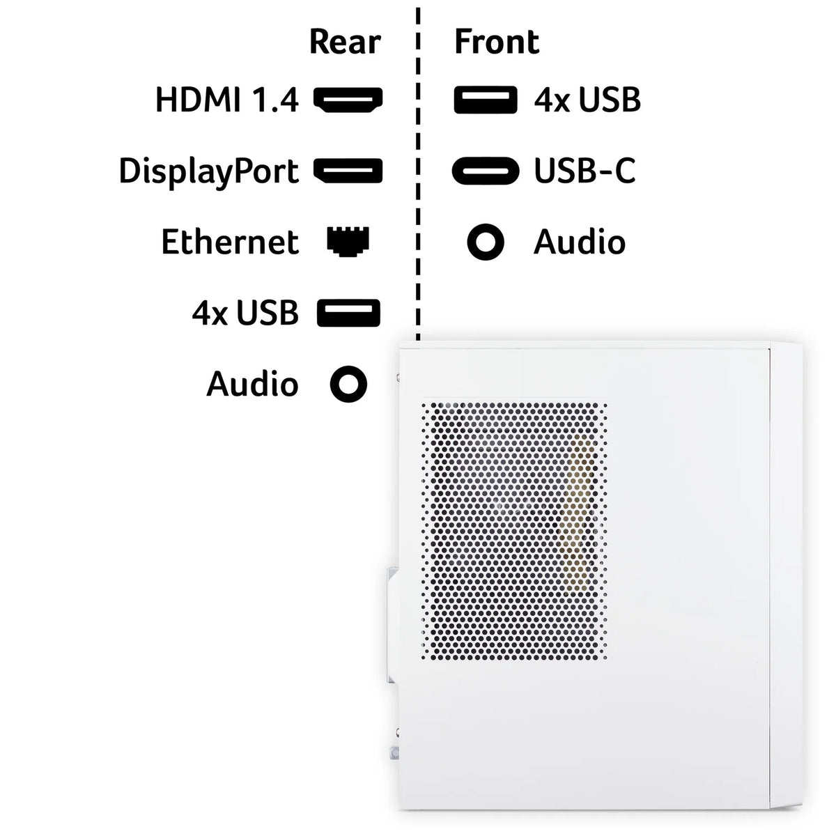 Acer Aspire TC-102 Tower Desktop - Intel Core 5-210H, 8GB, 512GB SSD, Integrated Intel Graphics, Windows 11, White