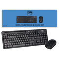 Evo Labs WM-757UK Wireless and Mouse Combo Set, 2.4GHz Full Size Qwerty UK Layout with Wireless Mouse, Ideal for Home or Office, Black keyboard Mouse included Home/Office UK International